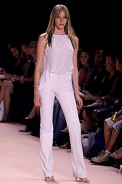 white silk top and pants