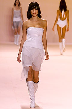 white strapless asymmetric dress