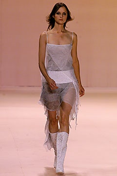 white sheer draped midi dress with boots