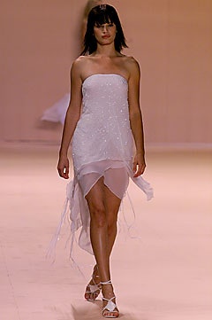 white silk strapless dress