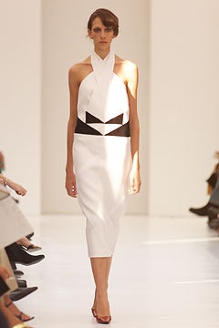fitted white sleeveless dress