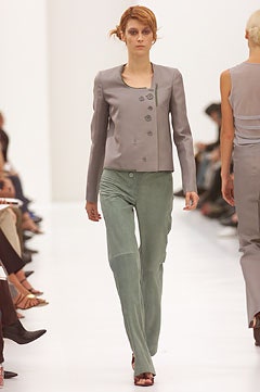 gray cotton long-sleeve collared tailored buttoned jacket