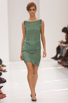 fitted green silk mini dress