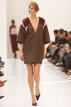 brown color-blocked mini dress