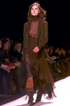 brown layered midi dress and tailored jacket