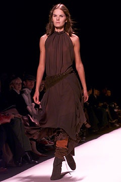 brown silk sleeveless dress