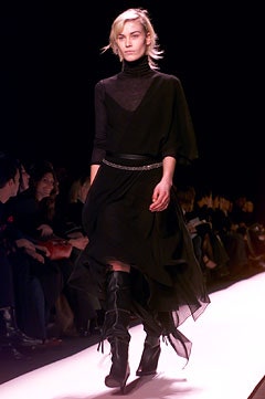 black silk asymmetric midi dress