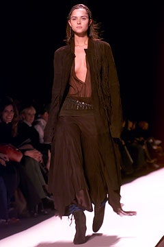 brown suede coat with silk top