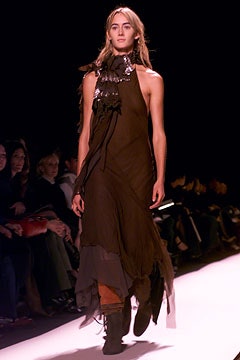 brown silk relaxed halterneck dress