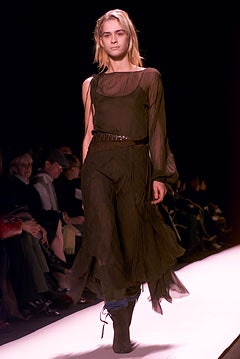 black silk long-sleeve dress