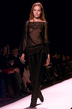 black sheer top and pants