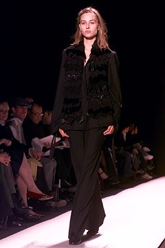 black silk top and pants