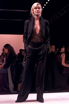 black tailored silk suit