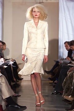 white silk fitted suit