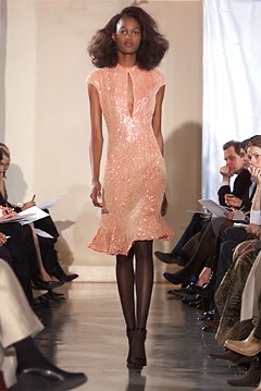 fitted pink sequin dress