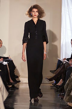 black silk fitted gown