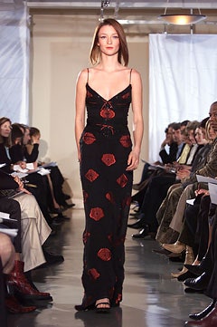 black silk floral dress