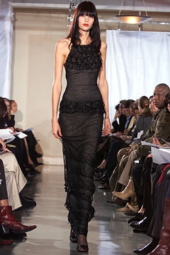 black lace fitted gown