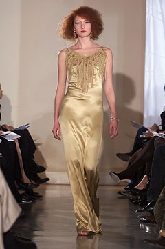 gold silk sleeveless gown