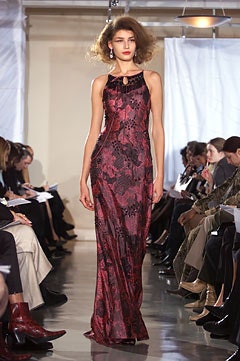 red and black silk gown