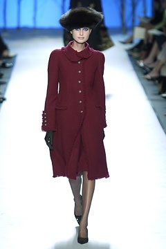 red wool fitted coat