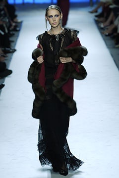 red fur relaxed draped coat