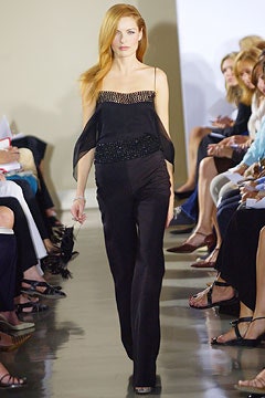 black silk fitted top and pants