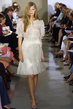 white silk blouse and skirt