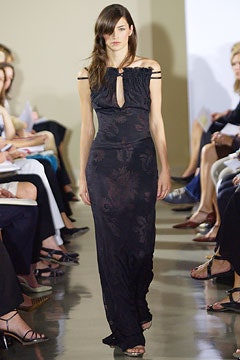 black silk off-shoulder dress