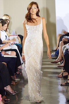 ivory silk sleeveless gown