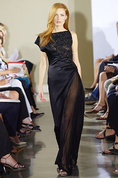 black silk sleeveless gown
