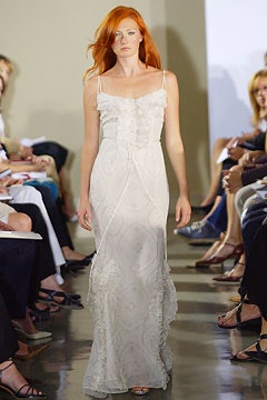 white silk sleeveless gown