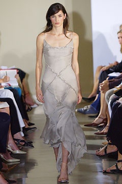 gray silk sleeveless dress