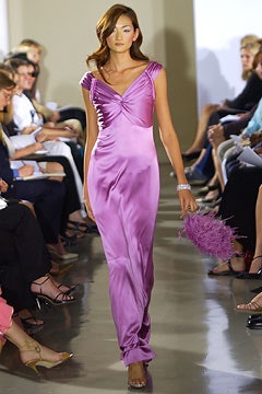 pink silk fitted gown