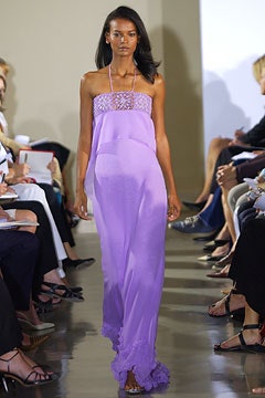 purple silk halter gown