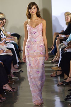 fitted pink embroidered gown