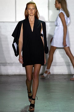 black cutout v-neck mini-dress