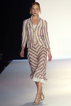 purple and white striped suit