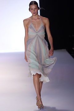 white and blue silk sleeveless dress