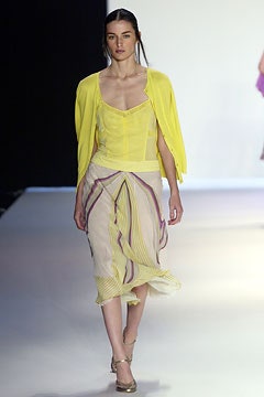 yellow fitted top with pleated skirt