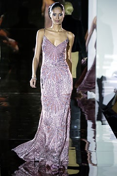 pink sequined sleeveless gown