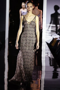 black silk sleeveless gown