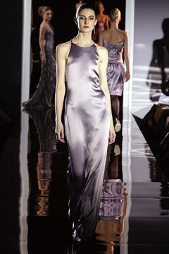 fitted purple silk gown