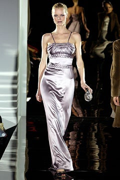 fitted pink silk gown