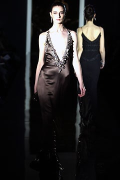 black and brown silk gowns