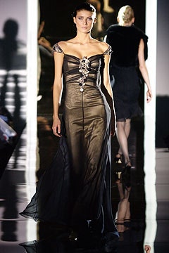 black silk fitted gown