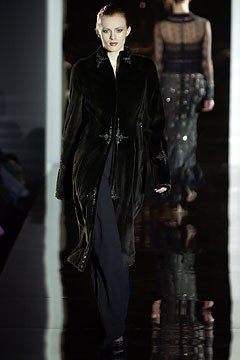 black velvet long-sleeve collared fitted embroidered coat