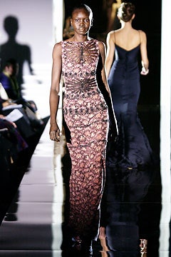 pink silk sleeveless v-neck fitted embroidered sheer gown
