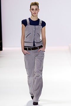 gray suede vest with blue t-shirt