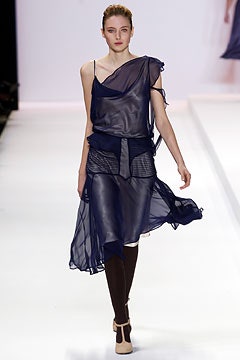 blue silk sleeveless dress